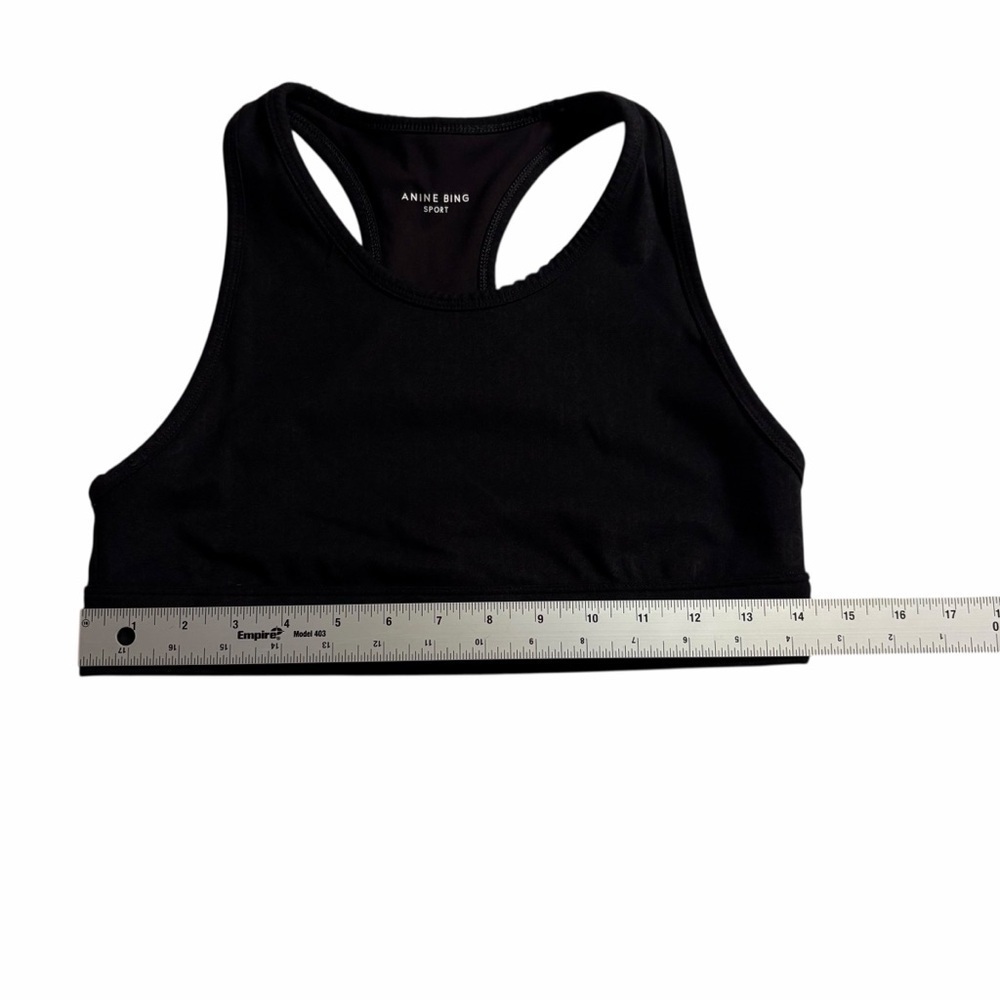 Anine Bing Sport All-Over Logo Black Sports Bra - Medium - Picture 3 of 5